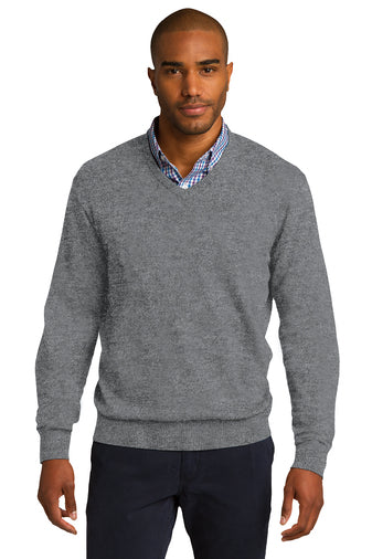 Grey v neck sweater men hotsell